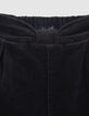 Short noir velours côtelé noeud-ceinture fille-2 Short noir velours côtelé noeud-ceinture fille-2