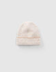 Gorro beige claro de punto borde l&uacute;rex ni&ntilde;a-1