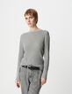 Elegante Cárdigan de lúrex gris calado para Mujer-6