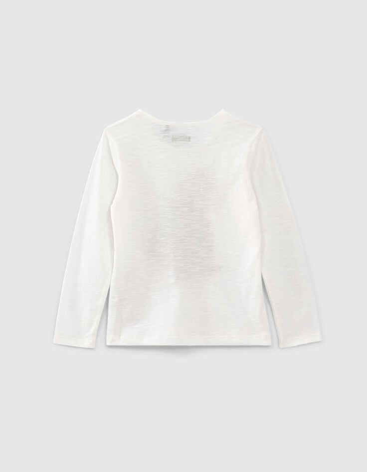 Weißes Mädchen-T-Shirt mit Leo-Rock-Motiv-3