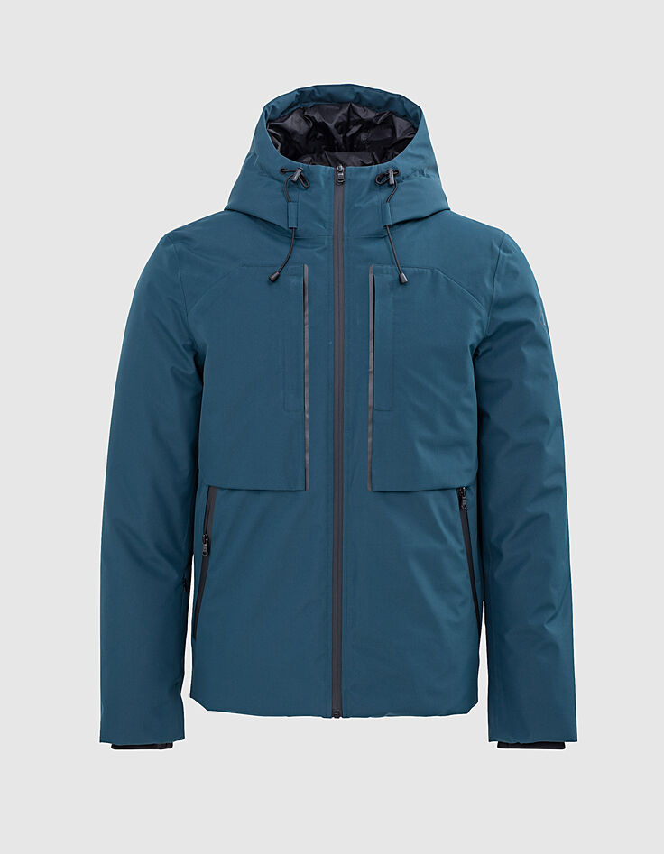 Men’s teal blue WATERPROOF padded jacket-2