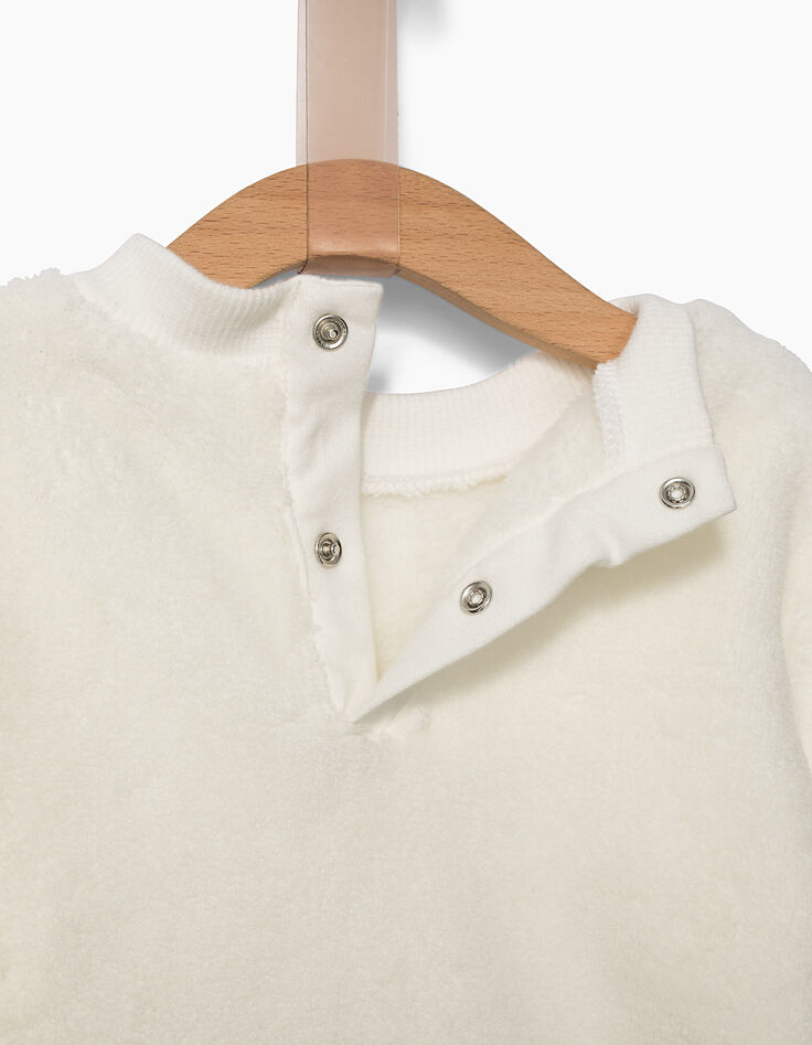 Sweat blanc esprit doudou bébé garçon-4