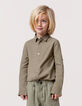 Chemise kaki mix coton et lin garçon-1