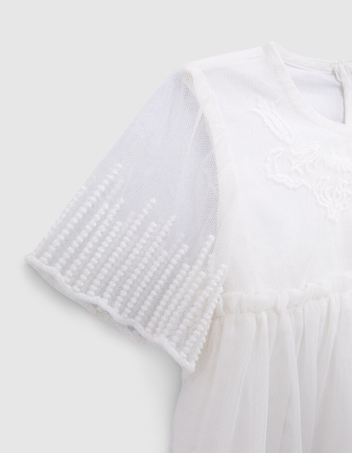 Robe Artisanale Brodée Fille Taille 4 - Fabrication Nicaragua - Col Bateau Bleue