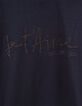 Sweat marine message broderie paillettes Femme-8