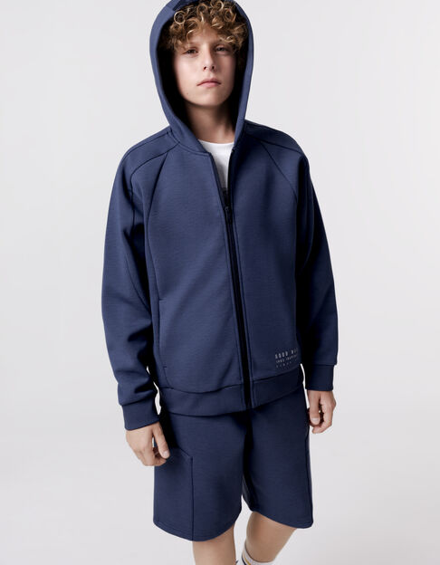 Bermuda BATTLE bleu molleton tech fleece garçon - IKKS