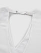 Gebroken witte top halskettingversiering rug Dames-4