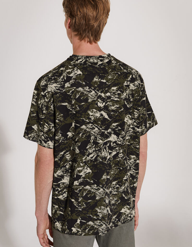 Men’s khaki camouflage print T-shirt-3