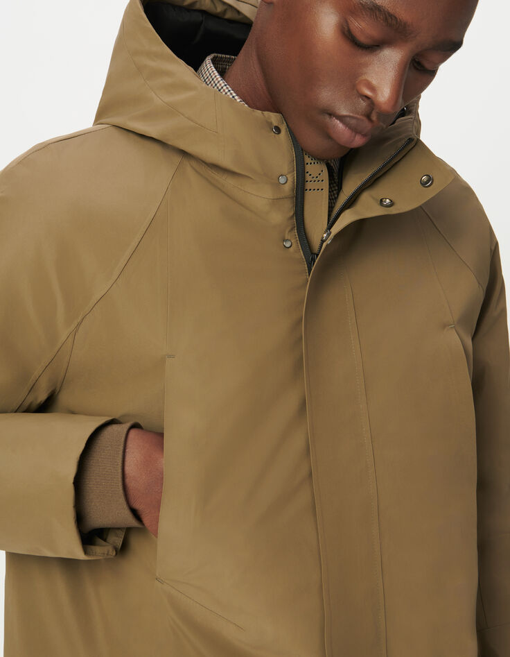 Beige parka WATERPROOF BREATHABLE doorstikt Heren-8 Beige parka WATERPROOF BREATHABLE doorstikt Heren-8
