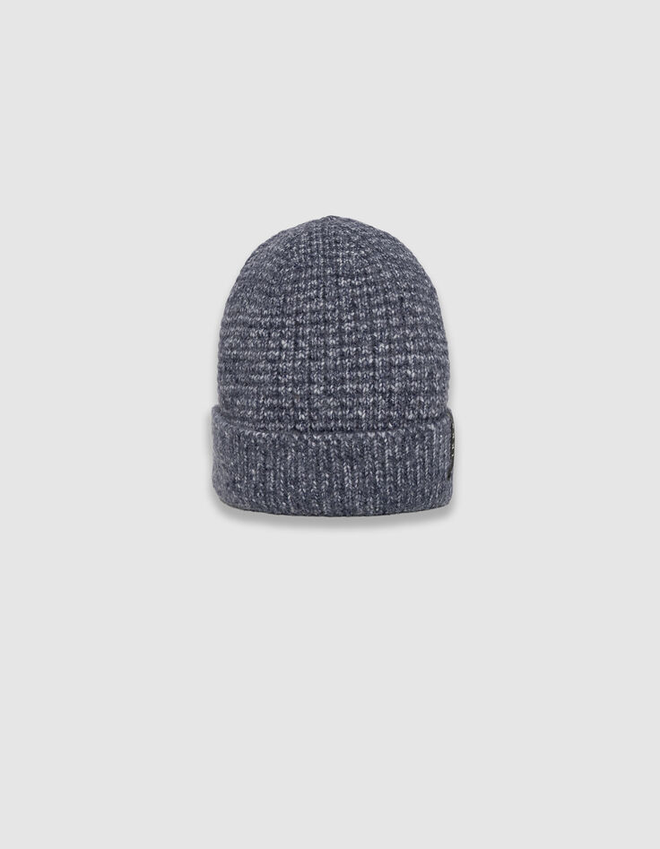Gorro azul punto acanalado vuelta hombre-5 Gorro azul punto acanalado vuelta hombre-5