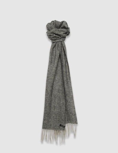 Bufanda gris jaspeado con flecos para hombre - IKKS