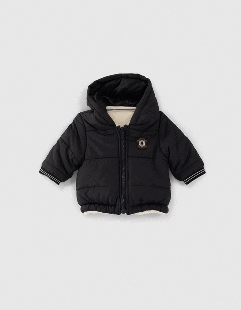 Baby boy’s navy and white Sherpa reversible padded jacket - IKKS