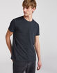 Men’s charcoal grey and black houndstooth T-shirt-2
