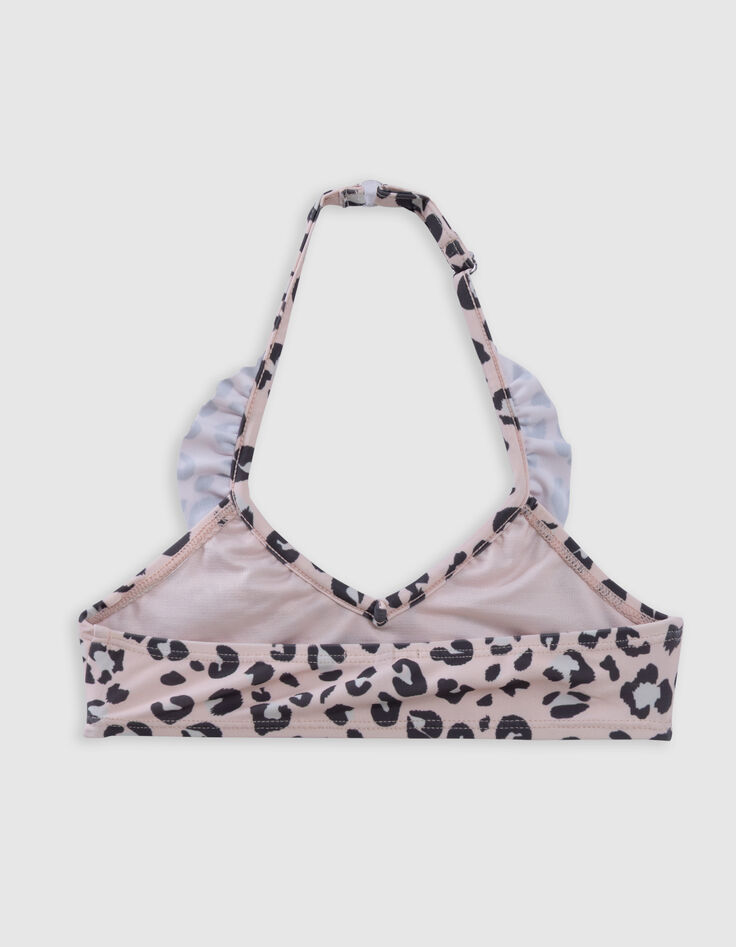 Maillot de bain 2 pièces rose imprimé léopard fille-5