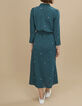 I.Code duck green midi dress with heart embroidery-3