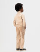 Pantalón jogger loose beige detalles pana niño-2
