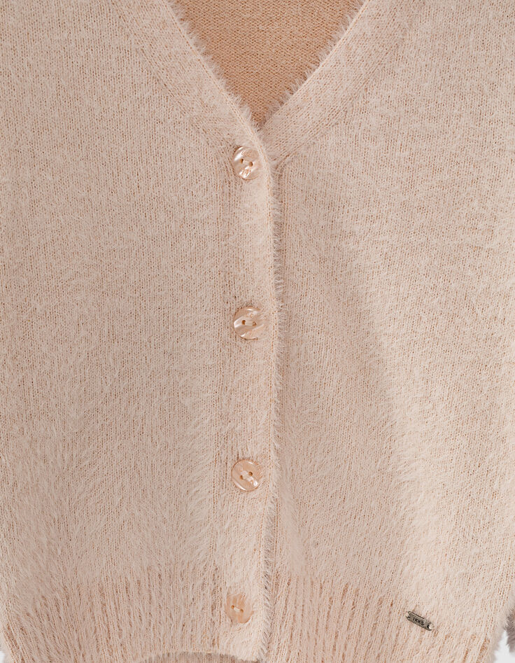 Puderrosa, weiche Mädchenstrickjacke-2