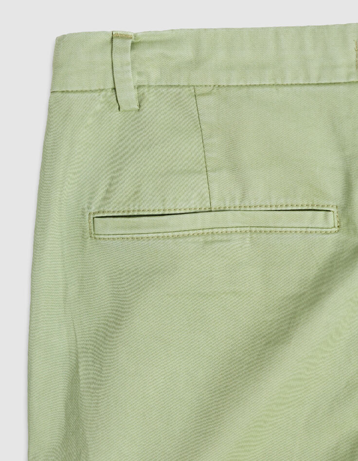 Men's green slim-fit chino shorts-8