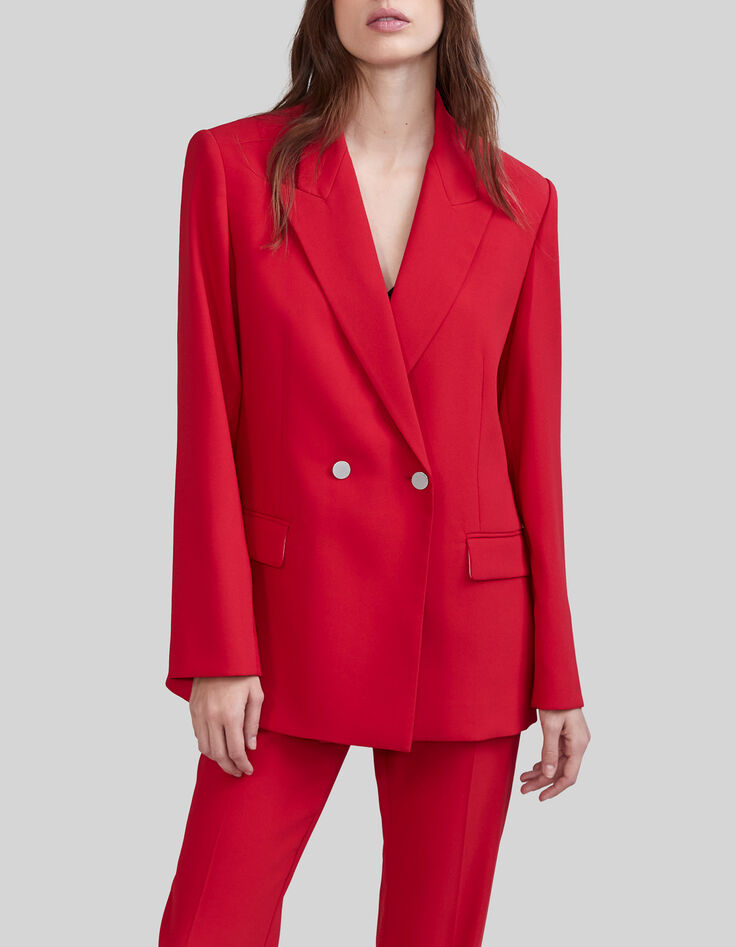 Veste de costume coquelicot croisée Femme-2