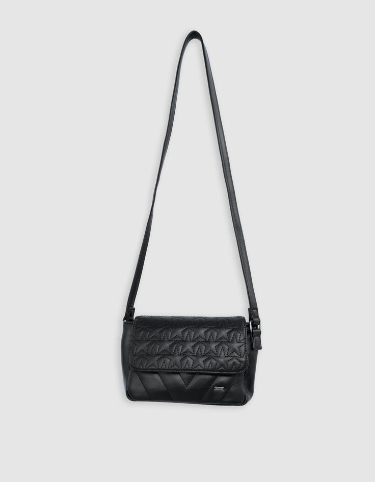 Schwarze gesteppte Handtasche Mädchen, recycelt, Stern-1