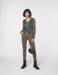 Blouse col V en maille fantaisie métallisée femme-6