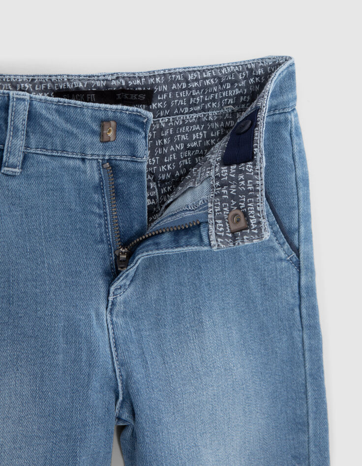 Boys’ blue STRAIGHT jeans with piped pockets-4