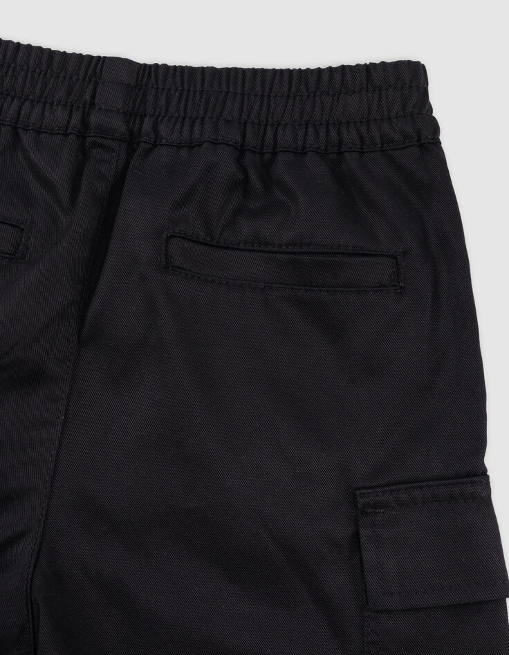 Schwarze Jungen-JOGGER-Bermudas aus Lyocell-Mix-6