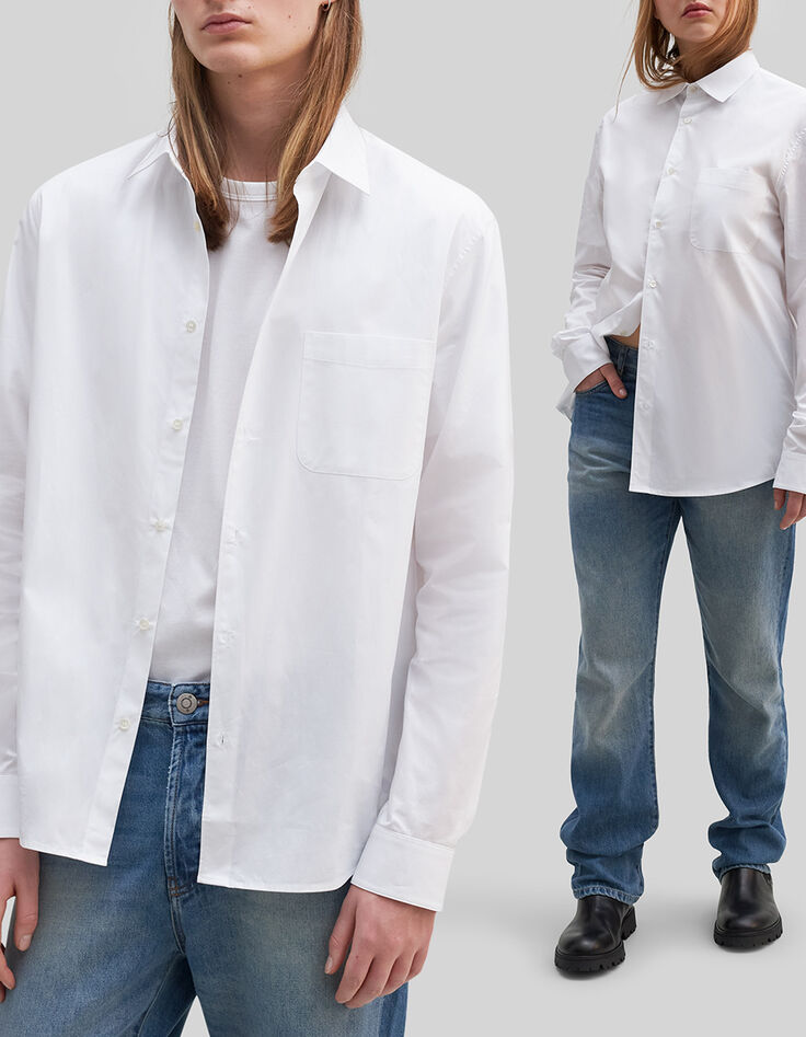 Gender Free – Weiße Unisex-Bluse aus Biobaumwolle-3