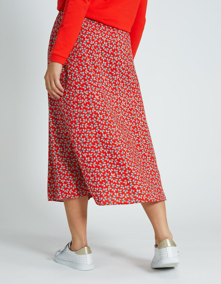 Falda midi amapola estampado micro-flores I.Code-3