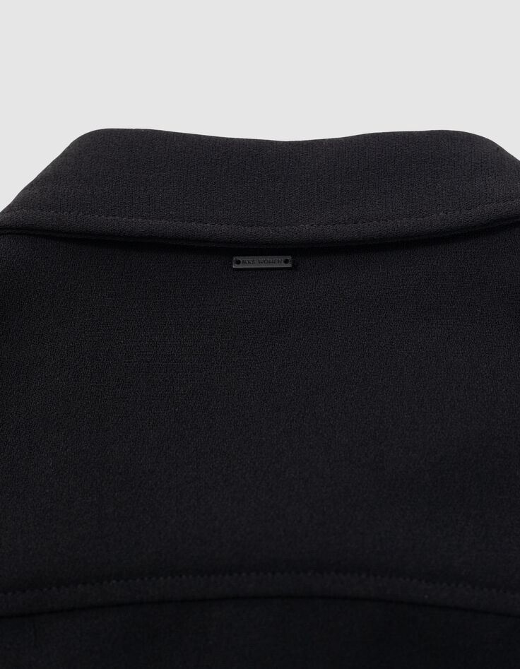 Schwarzes Damenhemd recycelt mit Brusttaschen-7