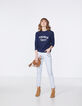 Women’s navy slogan sweatshirt-6