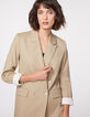 Women’s double-breasted cotton linen suit jacket-4