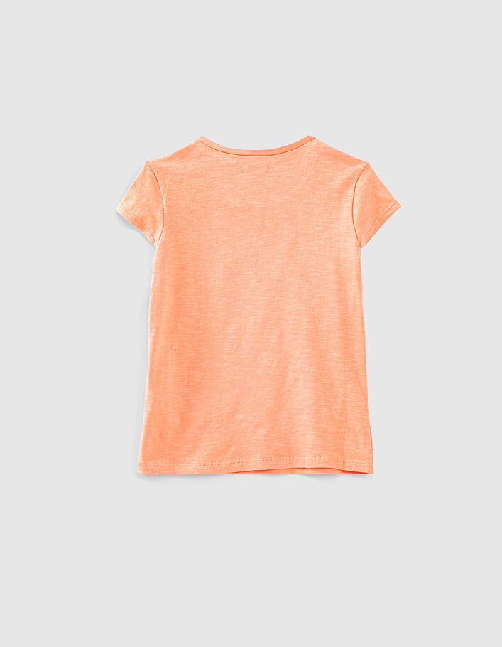 Tee-shirt abricot bio visuel van life pailleté fille - IKKS