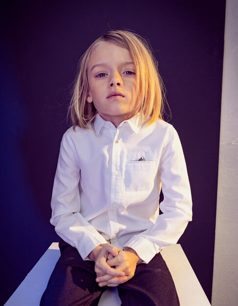 Camisa blanca ceremonia con bolsillo niño - IKKS