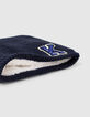 Marine gebreide snood boucl&eacute;-badge jongens-3