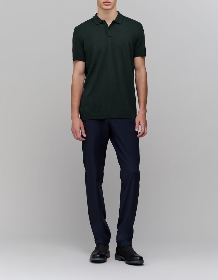 Herren Poloshirt aus Baumwolle und Modal in Flaschengr&uuml;n-2