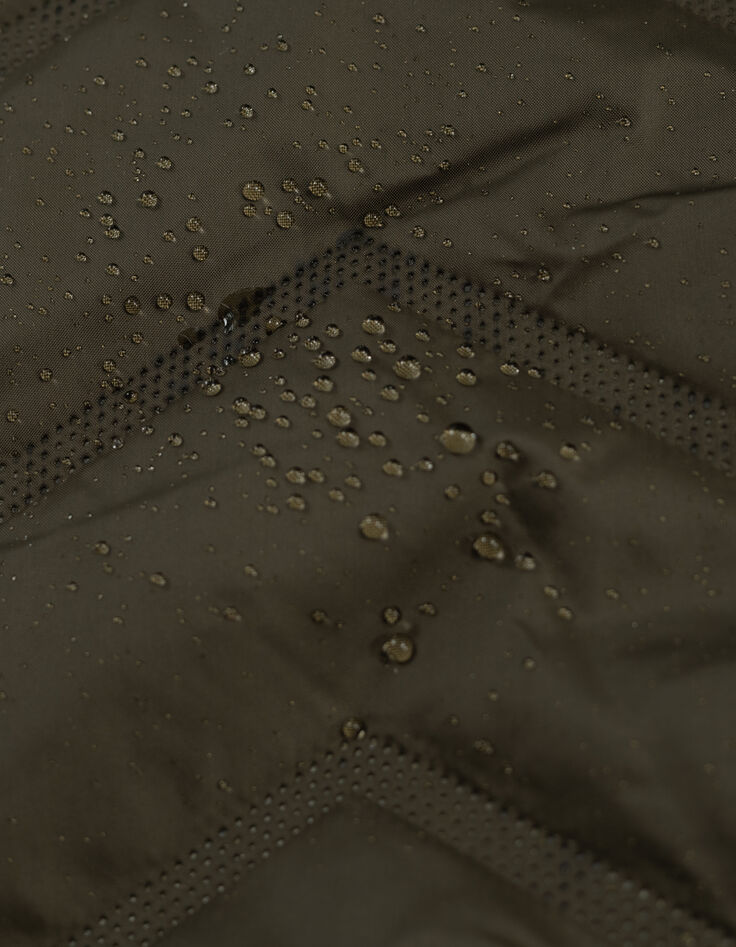 Chaqueta de espiga termosellada de nailon caqui para niño-10