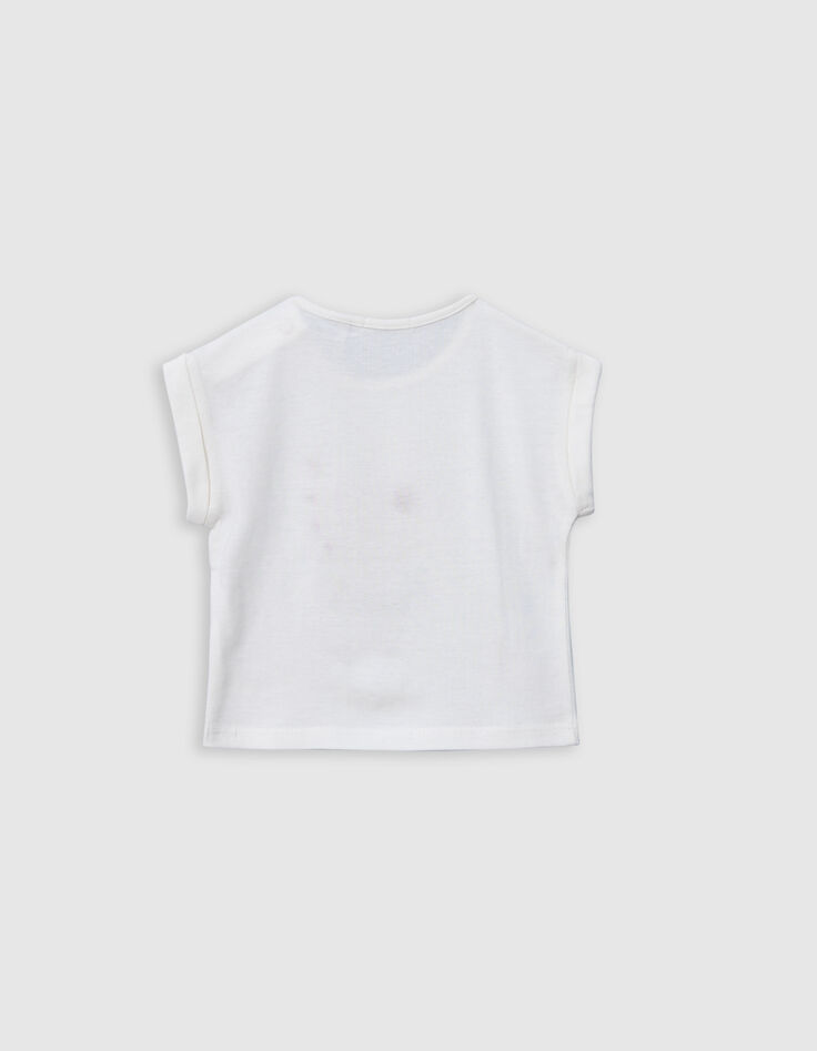 White organic cotton T-shirt with message for girl-3