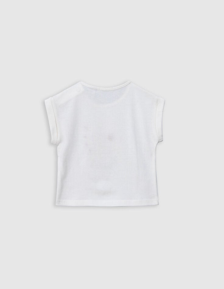 White organic cotton T-shirt with message for girl-3 White organic cotton T-shirt with message for girl-3