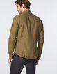 Chemise SLIM kaki en lin Homme-3