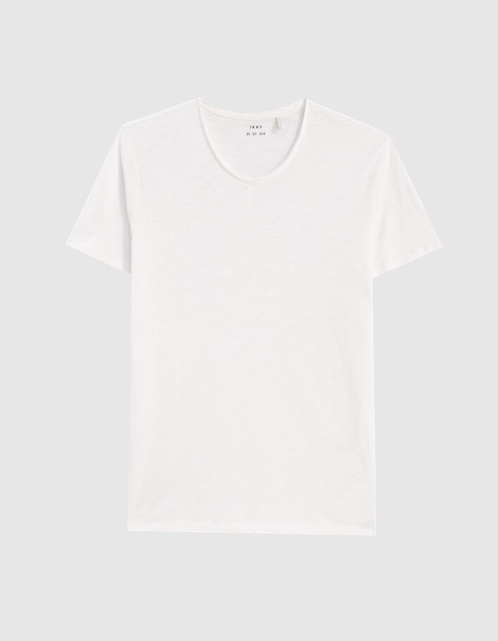 T-shirt L'Essentiel blanc col V Homme-5