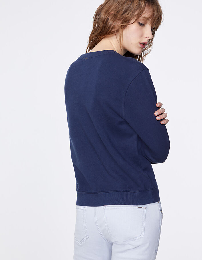 Marineblaues Damensweatshirt mit Schriftzug - IKKS