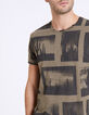 Camiseta caqui con estampado fotos cactus Hombre-4