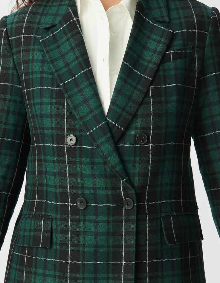 Grüne Damen-Oversize-Jacke Karos-5
