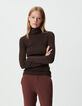 Brauner Damen-Rollkragenpulli Strick-5