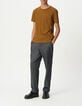 T-shirt col rond ocre coton bio flamm&eacute; Homme-2