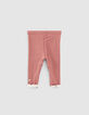 Leggings réversible bois de rose et mastic bébé fille-4