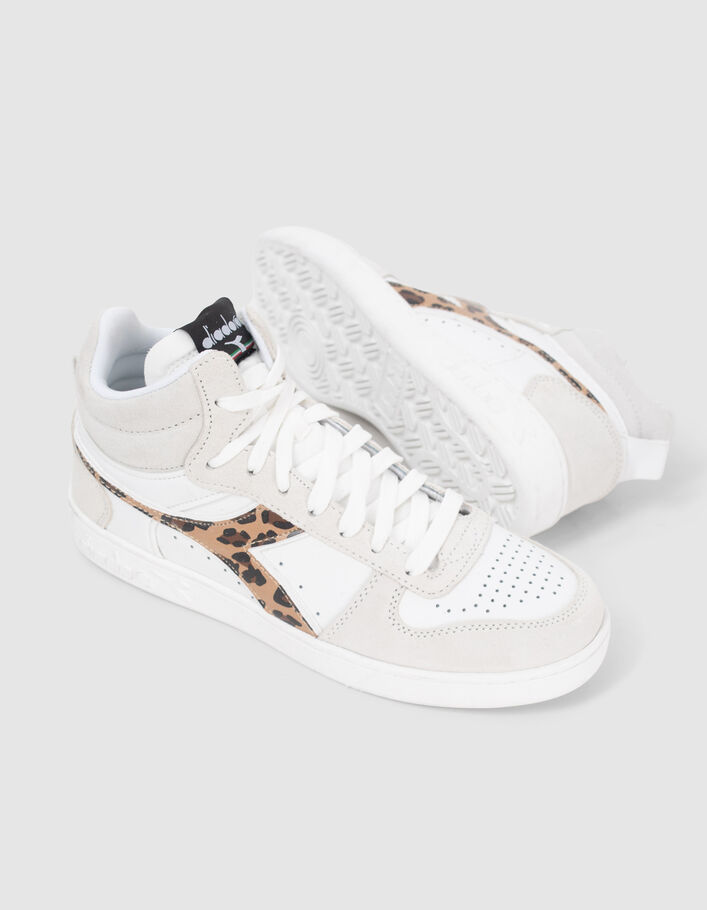 Women’s white and leopard print Diadora® trainers - IKKS