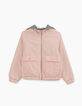 Girls’ powder pink and grey marl reversible jacket -2