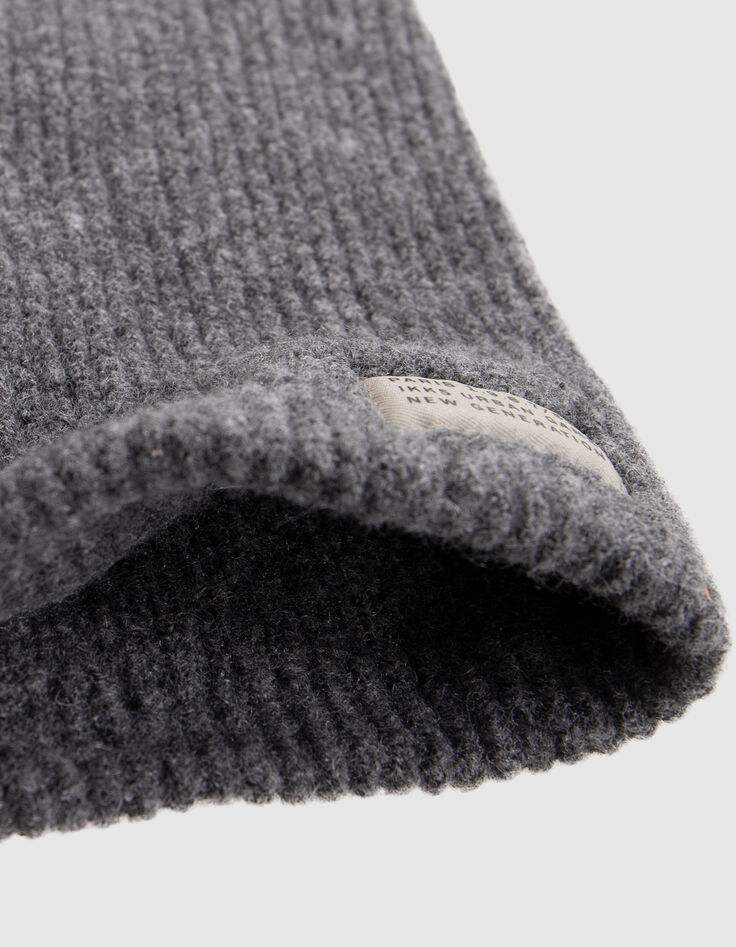 Snood de punto de canalé gris para niño-4